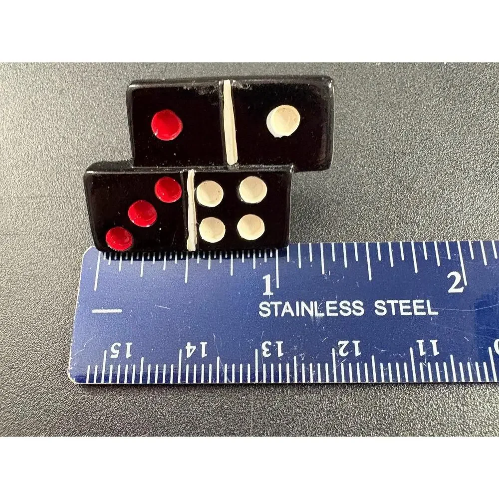 Retro Domino Pierced Earrings